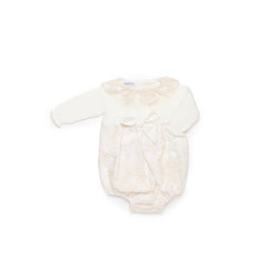 Juliana Pagliaccetto in Lana con Colletto in Macramè Da Neonata