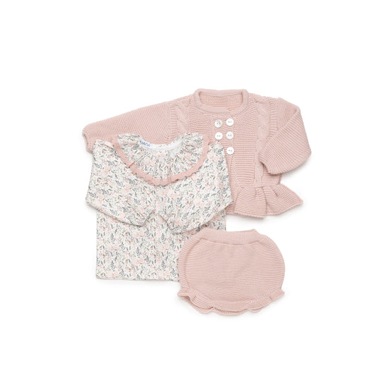 Juliana Completo Lana Cardigan Camicia e Coulotte Da Neonata (Copia)