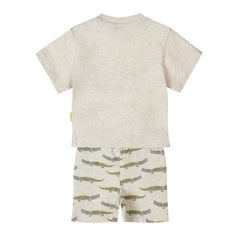 Completo Dirkje Neonato Pantaloncini Fantasia e T-shirt Coccodrillo