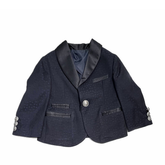 Jasper Giacca Per Neonati e Bambini Con Revers in Raso e Bottoni Argento Satinati