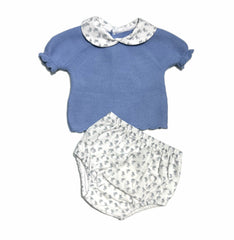 Maglia in Filo con Copripannolino Completo in Cotone