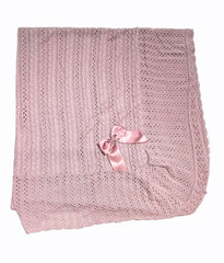 Scialle in m.lana per Neonati Lavorato con Fiocco