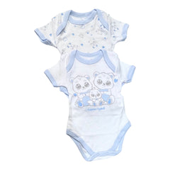 Nazareno Gabrielli Bi-Pack Due Body Intimi 100% Cotone Mezza Manica Da Neonato