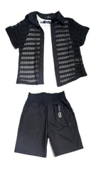 Completo Tre Pezzi Camicia in Filo Canotta Bermuda