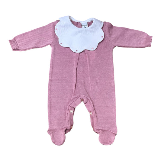 Pappa e Latte Tutina in Filo Personalizzabile Rosa Antico