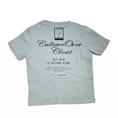 T-Shirt Culture Over Clout Bambino con Stampa Avanti e Retro 100% Cotone