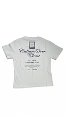 T-Shirt Culture Over Clout Bambino con Stampa Avanti e Retro 100% Cotone