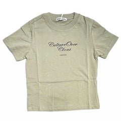 T-Shirt Culture Over Clout Bambino con Stampa Avanti e Retro 100% Cotone
