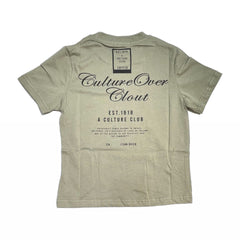 T-Shirt Culture Over Clout Bambino con Stampa Avanti e Retro 100% Cotone