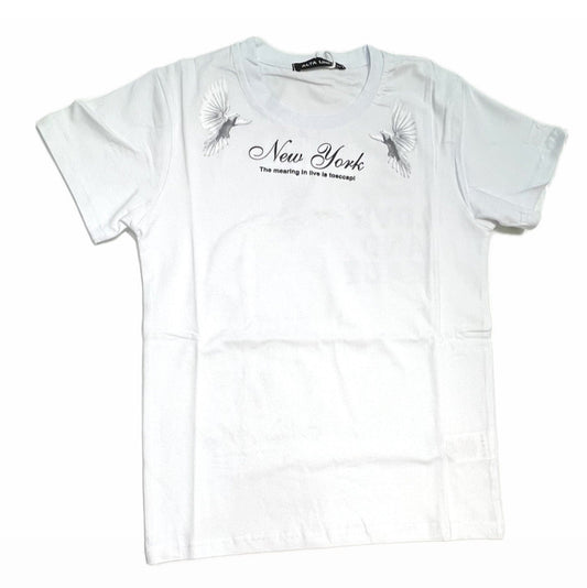 T-Shirt Ragazzo Doppia Stampa 95%cotone 5% elastan