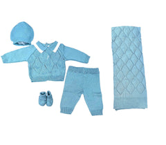 Pappa e Latte Completo in Filo Nascita Color Ottanio