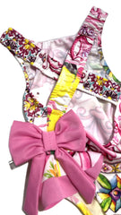 Costume Intero Mare Bambina Maiolica con Fiocchi