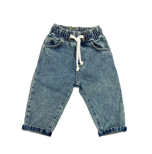 Rebel Jeans Marmorizzato Sabbiato con Elastico in Vita Da Neonato