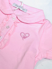 Polo in Cotone Piquet Da Neonata Con Rouches
