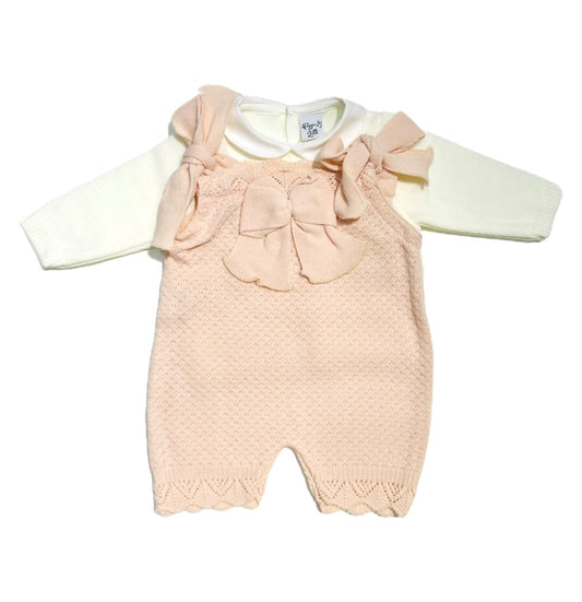 Pappa e Latte Maglia e Pagliaccetto in Lana Con Fiocco