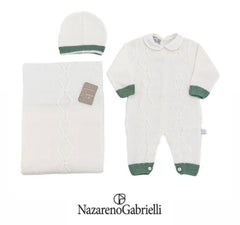 Nazareno Gabrielli Set Nascita in Lana Tre Pezzi