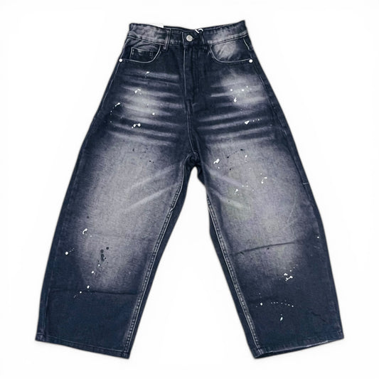 Jeans Baggy Da Maschietto Con Schizzi Pittura