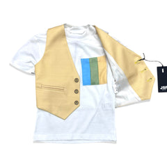 Jasper Completo Tre Pezzi T-shirt Gilet Bermuda Da Bambino