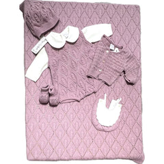 Pappa & Latte Cappellino e Scarpine Nascita in Lana Prima Uscita