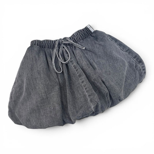 Lulù Gonna Cotone Jeansato Palloncino Con Fodera Coulotte