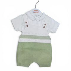 Pupi Completo Salopette in Filo Cotone Con Polo Da Neonato