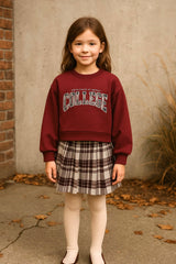 Piccola Lù Completo College Felpa e Gonna Please per Bambina