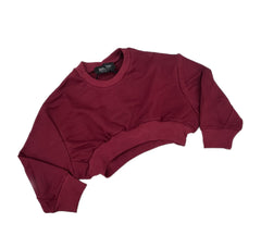 Just West Felpa Crop Bambina Girocollo Cotone Garzato
