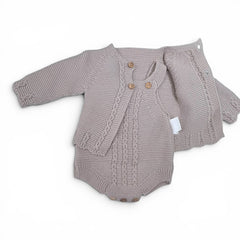 Alaska Beige Completo Salopette e Giacchino in m. Lana