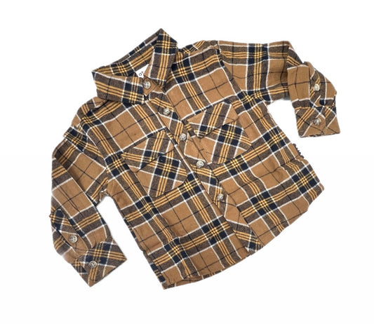 Ativo Camicia Scozzese in Flanella Leggera Da Neonati
