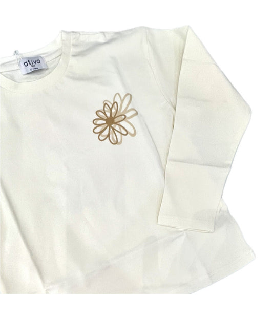 Ativo Maglia in Cotone Caldo da Bambina