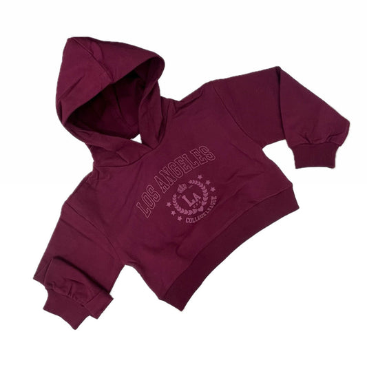 Ativo Felpa College Crop Con Cappuccio Da Bambina