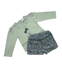 Ativo Completo Maglia Cotone Caldo e Short Velluto a Costine Da Neonata