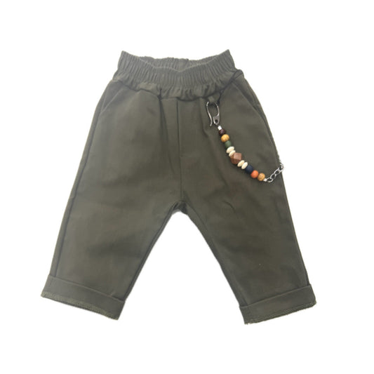 Rebel Pantalone con Elastico in Vita in Gambardina Da Neonato