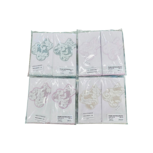 Due Panni Antirigurgito Orso in Pizzo 100% Cotone mis. 70x70