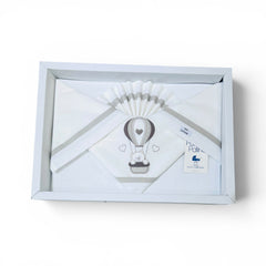 Palla Pallina Set Tre Pezzi Di Lenzuola Ricamate Per Carrozzina 100% Cotone misura 90x120