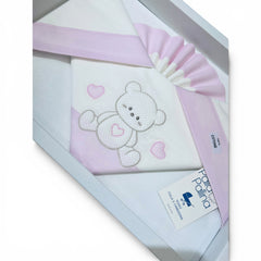 Palla Pallina Set Tre Pezzi Di Lenzuola Ricamate Per Carrozzina 100% Cotone misura 90x120