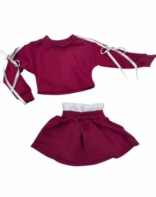 Completo Felpa e Gonna Da Bambina