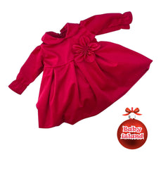 Abitino in Velluto Natalizio Da Neonata