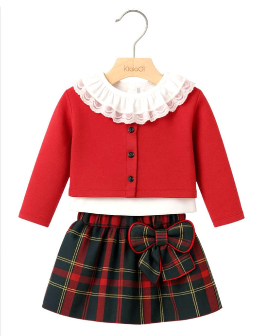 Klaiadì Completo Tre Pezzi Natalizio Da Neonata