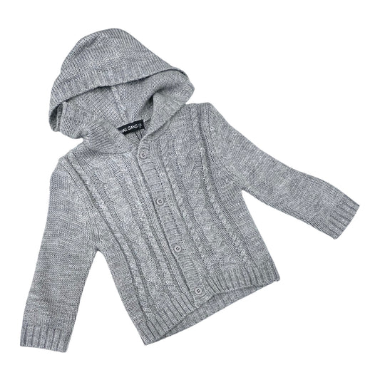Cardigan Treccia Con Cappuccio Da Neonato Invernale