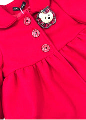 Cappottino Rosso Dafny Da Neonata Con Teddy Tartan