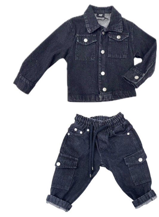Jasper Coordset Camicione e Cargo con Elastico in Vita Da Bambino