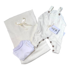 Set 3 Pezzi Salopette Body e Scialle per Neonati