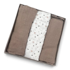 Mussola Set Tre Pezzi 100% Cotone misura 75x80