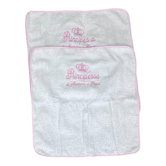 Set 2 Quadrati in Spugna Ricamati Principino/Principessa