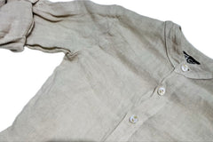 Camicia in Puro Lino Collo Koreana bambino