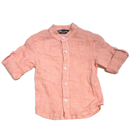 Camicia in Puro Lino Collo Koreana bambino