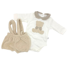 Nazareno Gabrielli Completo Salopette Teddy Con Body in Caldo cotone