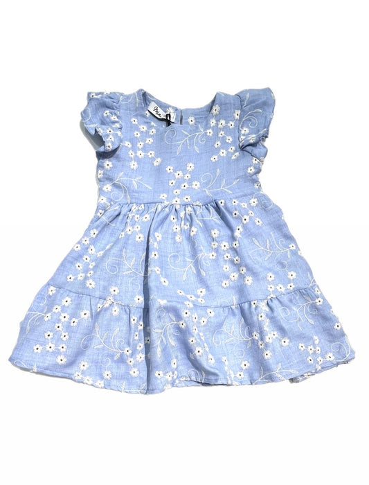 Abitino Piccola Lù Neonata in Cotone con Ricami a Fiorellini