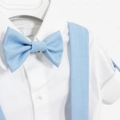 Klaiadi Salopette Neonato Elegante con Camicia e Papillon